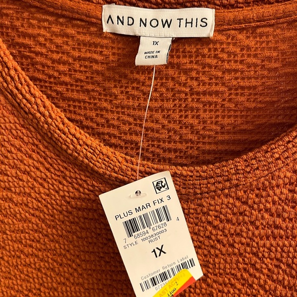 And Now This brand from Macy’s, cut-out, bodycon dress. 1X, rust color - Picture 9 of 13